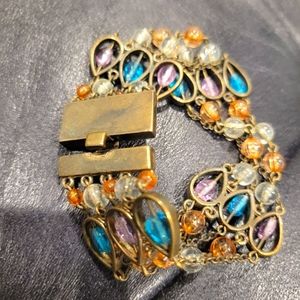 Vintage Multi Colored Jeweled Bracelet